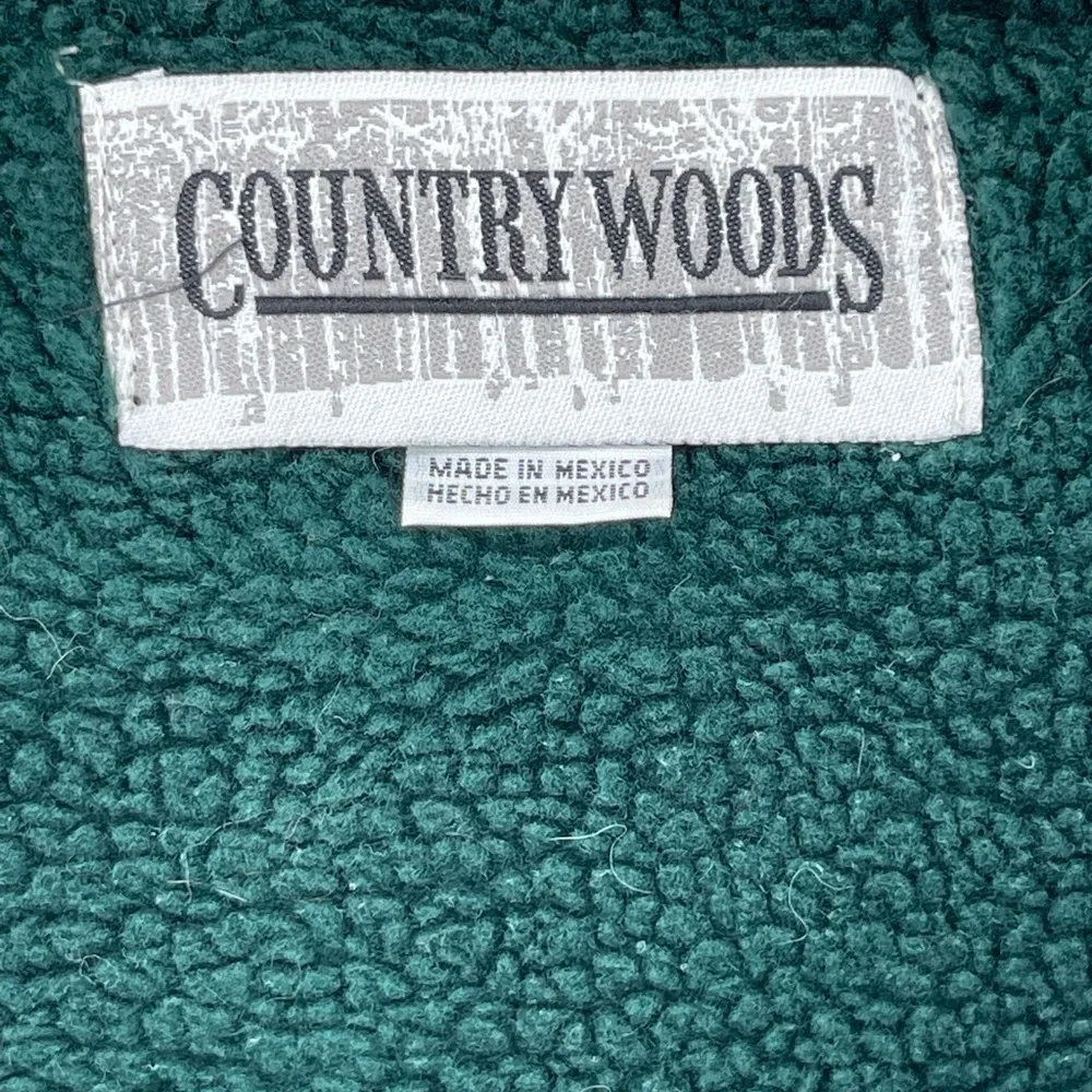 ⭐️Vintage Country Woods Forest Print Cream Fleece Zip-Up Hoodie